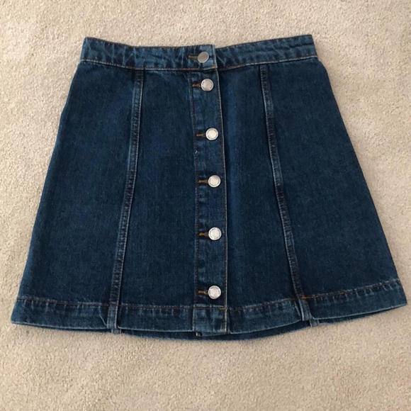 Topshop mini button front Denim skirt - Picture 3 of 11